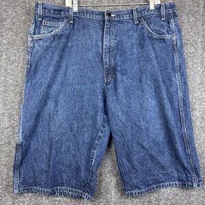 Genuine Dickies Mens Washed Denim Short Loose Fit Carpenter Skater 42x14
